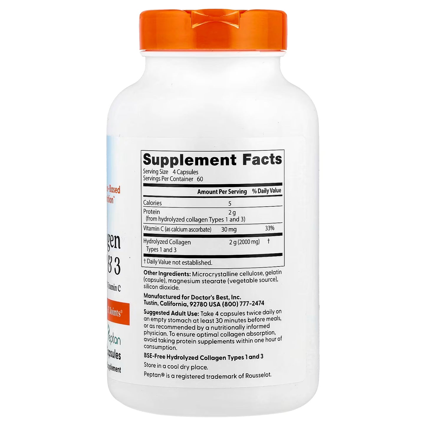 Doctor's BEST Collagen Types 1 and 3 with Vitamin C -- 2000 mg