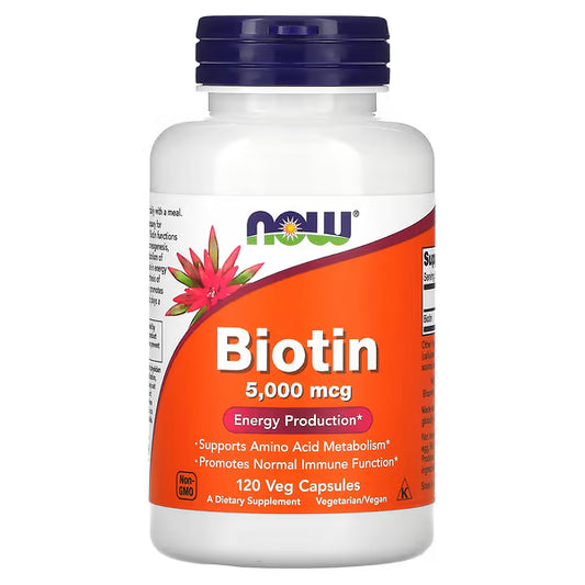 Biotin de NOW, 5000mcg - 120 Capsules