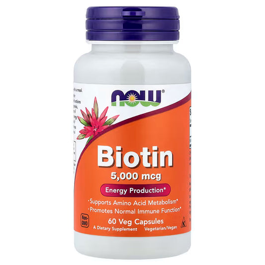Biotin de NOW, 5000mcg - 60 Capsules